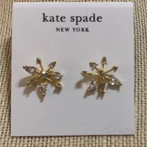 Kate Spade Gold Snow flake Earrings with Crystals